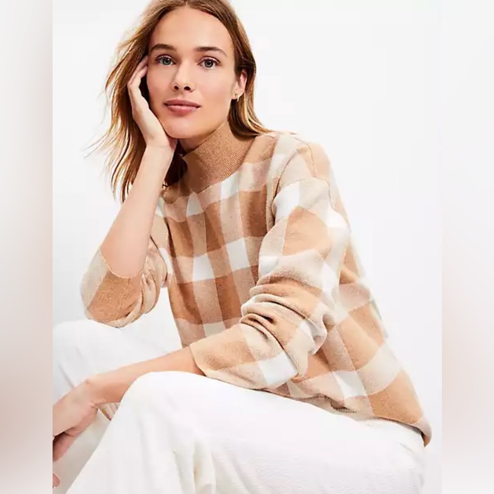 Loft window pain plaid Sweater size 14